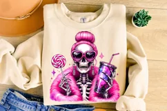 Coffee Skeleton PNG, Funny Skeleton PNG, Boujee PNG, Skull Product Image 1