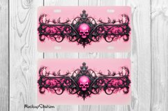 Pink Gothic Skull License Plate PNG | Halloween Car Plates Product Image 2