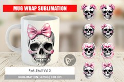 Mug Wrap Design Pink Skull Sticker Product Image 1