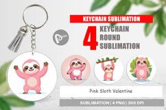 Keychain Pink Sloth Valentine Product Image 1