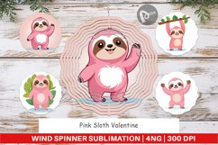 Wind Spinner Pink Sloth Valentine Product Image 1