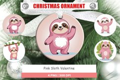 Ornament Pink Sloth Valentine Product Image 1