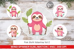 Wind Spinner Pink Sloth Valentine Product Image 1