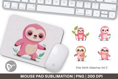Mouse Pad Pink Sloth Valentine Product Image 1