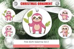 Ornament Pink Sloth Valentine Product Image 1