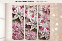 Pink Snowflake Tumbler Wrap | Christmas Tumbler Sublimation
