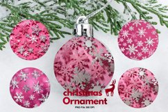 Christmas Ornament Pink Snowflakes Round Ornament Decorate Product Image 1