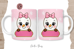 Pink Custom Christmas Snowman Mug Wrap Product Image 6