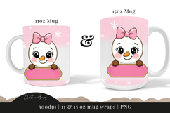 Pink Custom Christmas Snowman Mug Wrap Product Image 7