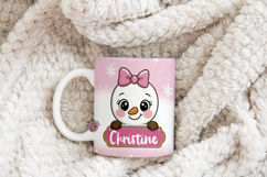 Pink Custom Christmas Snowman Mug Wrap Product Image 4