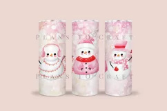 pink snowmen skinny tumbler sublimation wrap with high resolution and transparant background are for 20oz and 30oz skinny tumbler