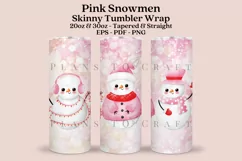 pink snowmen skinny tumbler sublimation wrap with high resolution and transparant background are for 20oz and 30oz skinny tumbler