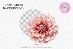 Pink Spring Dahlia Flowers Daisies Pansies Lilies Snapdragon PNG Scrapbooking Art Watercolor Transparent wedding invitation shirt designs romantic digital bloom