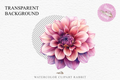 Pink Spring Dahlia Flowers Daisies Pansies Lilies Snapdragon PNG Scrapbooking Art Watercolor Transparent wedding invitation shirt designs romantic digital bloom