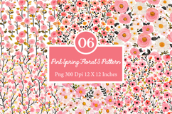 Pink Spring Floral Seamless Pattern Product Image 1