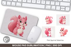 Mouse Pad Pink Squirrel Valentine Product Image 1