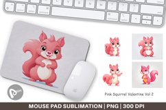 Mouse Pad Pink Squirrel Valentine Product Image 1