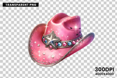 Pink Star Cowgirl Hat Clipart PNG Sublimation Design Product Image 5