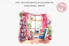 Pink Study Corner Clipart Artist Workspace PNG Scrapbooking  Art boho cozy interior table desk Transparent art workshop designs sublimation printable digital  watercolor Pink Study Corner Clipart, Artist Workspace PNG, boho cozy interior table, work desk