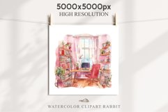 Pink Study Corner Clipart Artist Workspace PNG Scrapbooking  Art boho cozy interior table desk Transparent art workshop designs sublimation printable digital  watercolor Pink Study Corner Clipart, Artist Workspace PNG, boho cozy interior table, work desk