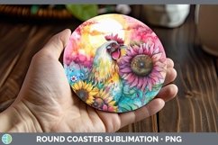 GorgeousPink Summer Round Coaster design.