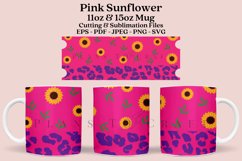 pink sunflower leopard print coffee mug sublimation wrap glass mug wrap svg presized for 11oz and 15oz glass ready to cut and sublimation files