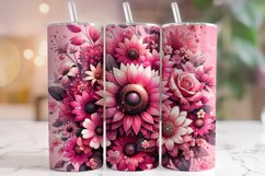 Floral Tumbler Wrap, Flowers Tumbler Wrap, Pink Tumbler Wrap Product Image 1