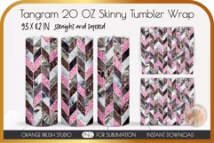 Pink Tangram Skinny Tumbler 20 Oz Chevron Seamless Wrap PNG 1