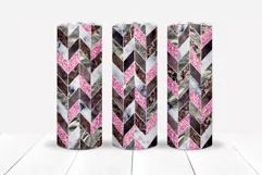 Pink Tangram Skinny Tumbler 20 Oz Chevron Seamless Wrap PNG 3