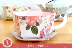 Teacup and Saucer Favour SVG and PDF Templates Product Image 3
