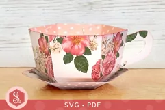 Teacup and Saucer Favour SVG and PDF Templates Product Image 2