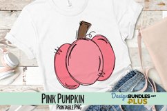 Pink Hand-Drawn Pumpkin Sublimation PNG Product Image 1