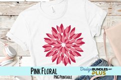 Pink Geometric Floral Sublimation PNG Product Image 1