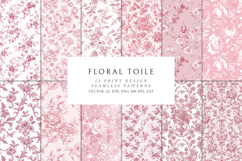Pink Toile Print Design Patterns Product Image 1