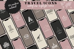 pink travel instagram story icons