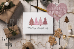 Pink Christmas Tree Clipart | Modern Christmas Trees PNG Product Image 2