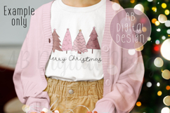 Pink Christmas Tree Clipart | Modern Christmas Trees PNG Product Image 3