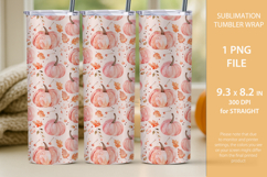 Pink pumpkin tumbler wrap, Pink pumpkin mug wrap, fall wrap Product Image 2