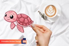 Pink Turtle Sticker, Animal Sticker, Turtle Lover Sticker Product Image 1