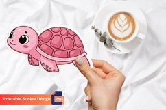 Pink Turtle Sticker, Animal Sticker, Turtle Lover Sticker Product Image 1
