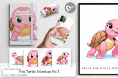 Digital Paper Pink Turtle Valentine Product Image 1