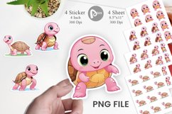 Pink Turtle Valentine Sticker Product Image 1