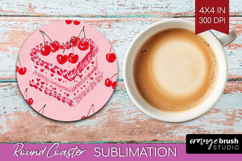 Preppy Valentine Round Coaster - Hand Drawn Valentines Day Product Image 1