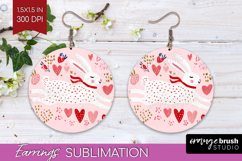 Preppy Valentine Round Earrings - Hand Drawn Valentines Day Product Image 1