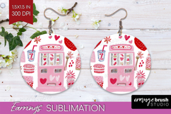 Preppy Valentine Round Earrings - Hand Drawn Valentines Day Product Image 1