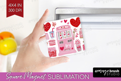 Preppy Valentine Magnet Sublimation - Hand Drawn Valentines Product Image 1
