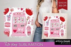 Preppy Valentine Tote Bag - Hand Drawn Valentines Day Tote Product Image 1