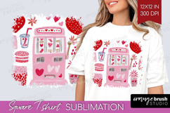 Preppy Valentine Square Tshirt Background - Hand Drawn Day Product Image 1