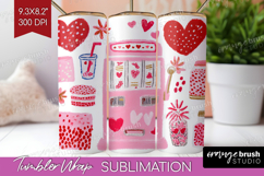 Preppy Valentine Tumbler Wrap - Hand Drawn Valentines Day Product Image 1