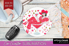 Preppy Valentine Car Coaster - Hand Drawn Valentines Day PNG Product Image 1